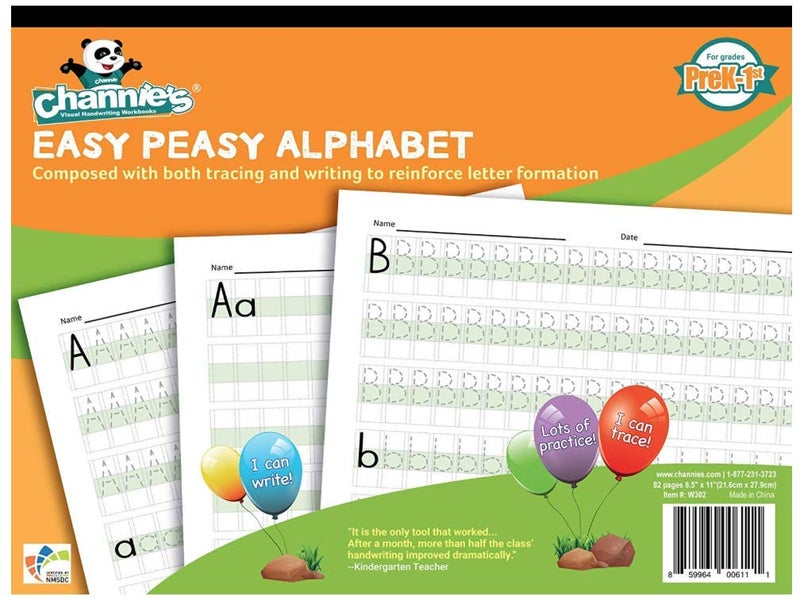 Channie's Channieâ€™s Easy Peasy Alphabet, Numbers & Sight Words Workbook, Fun & Color-Coded Preschool, Kindergarten & 1st Grade Alphabet Tracing Book For Daily Writing Practice, 2 Pack - Image 2